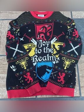 official HBO Game of Thrones "Joy to the Realm" Christmas sweater M